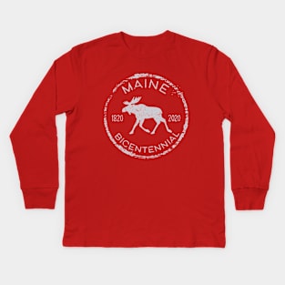 Maine Moose Bicentennial Anniversary 1820 - 2020 Kids Long Sleeve T-Shirt